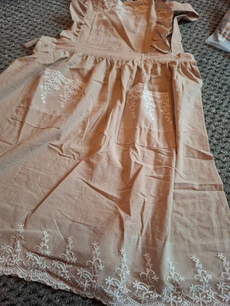 Vintage vyšívané zástery s kvetinovou textúrou, 