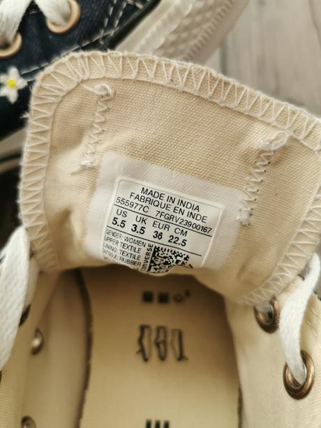 Tmavomodré plátenky s kvetmi converse, converse,36