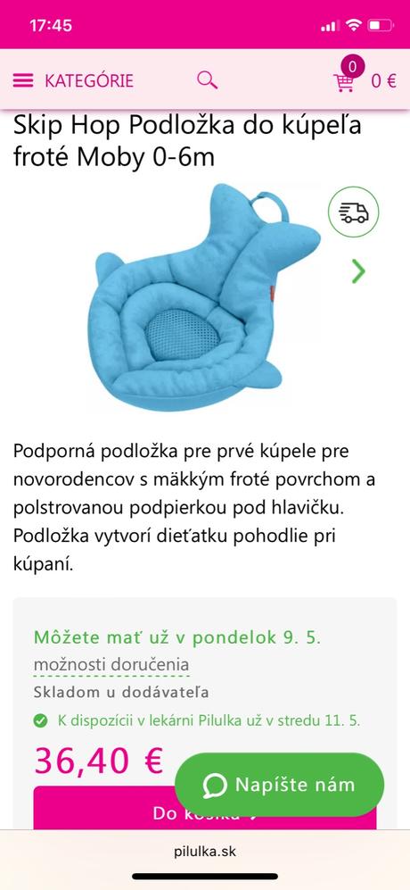 Podložka na kúpanie skip hop froté, 