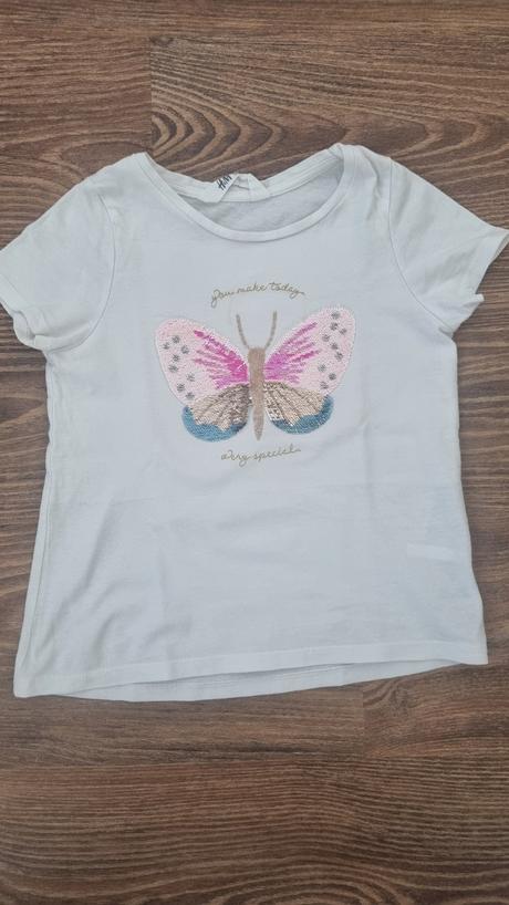Tričko s motýľom, h&m,110