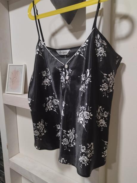 Saténové kvetinkové tielko s/m, s