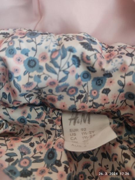 Zimná bunda pre dievčatko 92, h&m,92