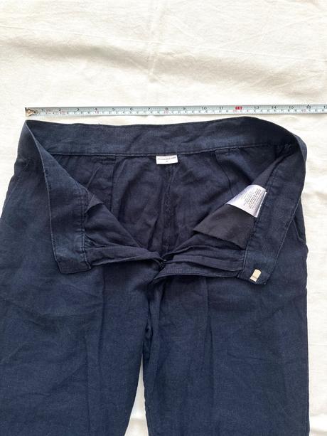 Ľanové nohavice v námorníckej farbe, 36