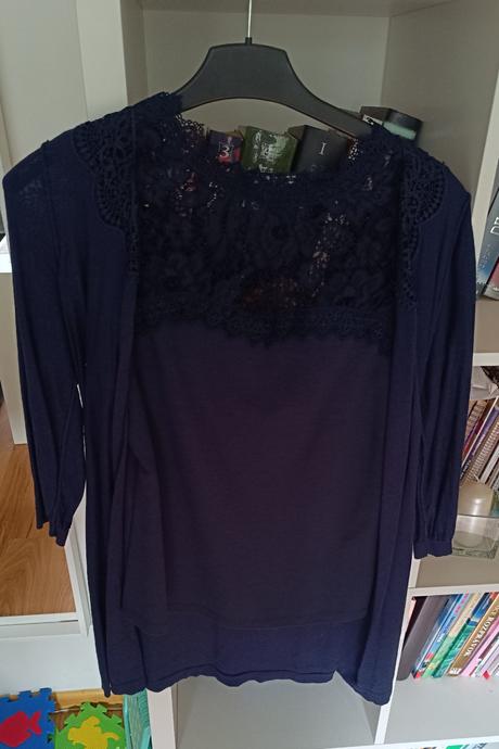 Tričko a svetrík predĺžený cipkovy orsay s nove, orsay,s