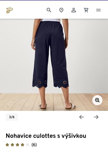 Nohavice culottes s výšivkou, tchibo,44 / 46
