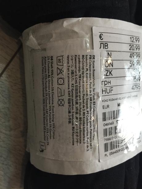 Panske boxerky m, 3ks, h&m,m