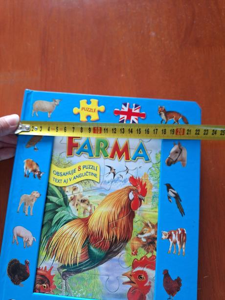 Kniha - puzzle farma, anglické slová,