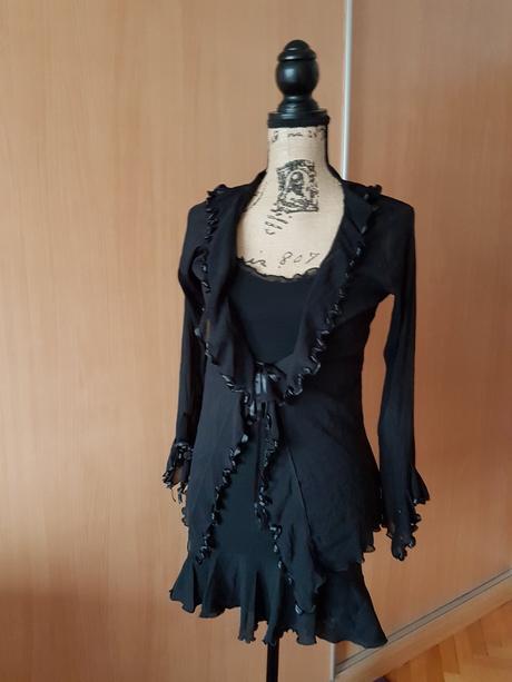 Čierny komplet koktejlok šiat a vršku vel.s, s