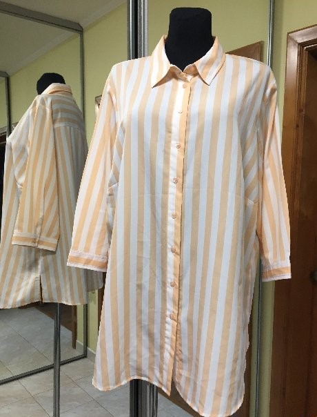 Letná prúžkovaná predlžená košeľa, xxxl