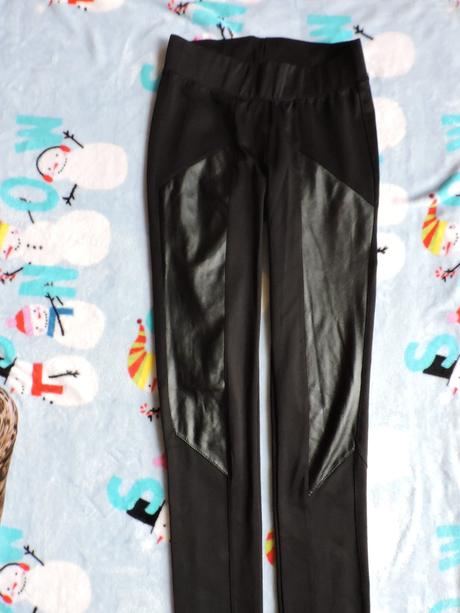 Damske elasticke leginy s koženkou, gate,s