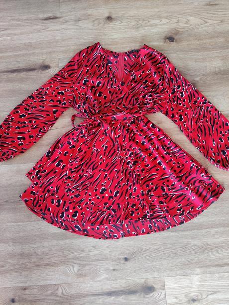 Dámske červené šaty na zips, 44