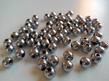 Hematit korálky strieborné 6 mm, 