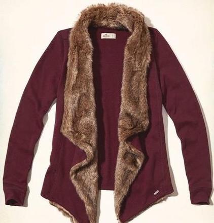 Kožušinovy kardigan hollister xs/s/m, hollister,34 - xs