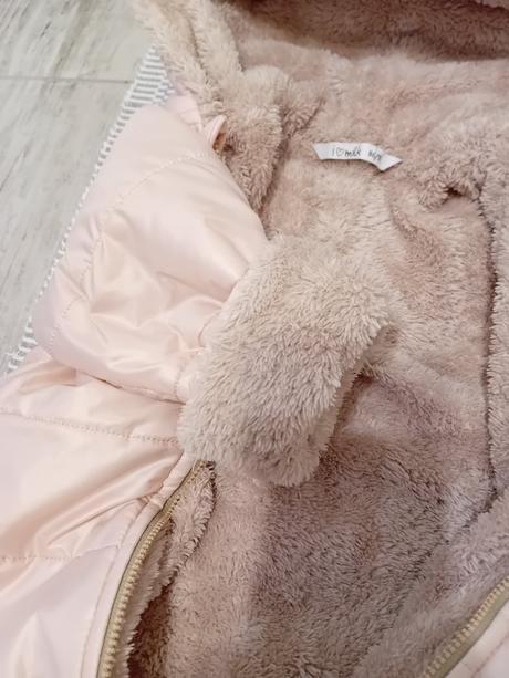 Zimný overal i love milk pre dievčatko top stav, 86