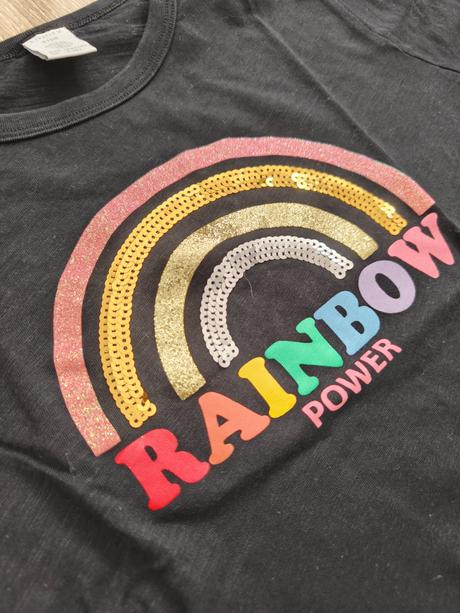 Rainbow tričko a džegínsy 134/140, lindex,134