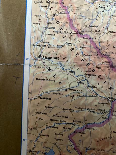 Stará mapa československá socialistická republika,