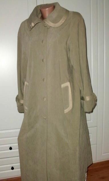 Dlhý kabát na prechodné obdobie pre moletku, xl