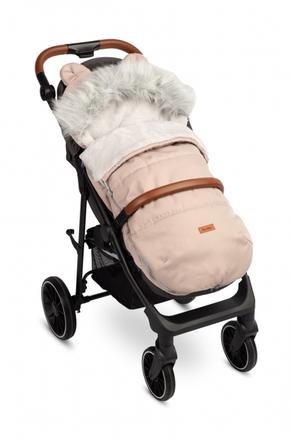 Zimný fusák s kožušinou 100x50cm, púdrovo ružový, 