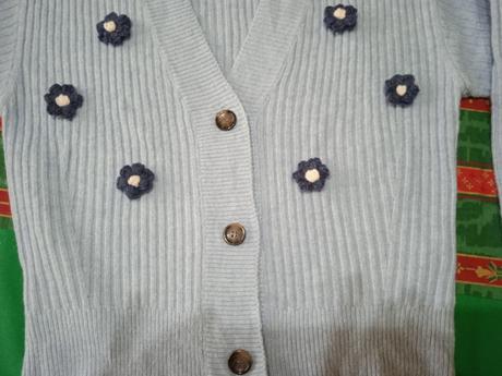 Modrý svetrík, h&m,s