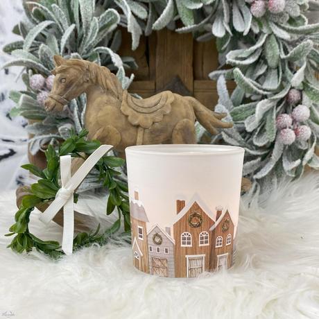 Celoročný svietnik-lucerna domčeky, dedinka, 