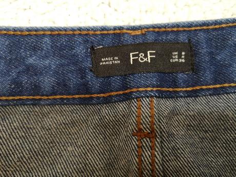 Riflová sukňa, f&f,36