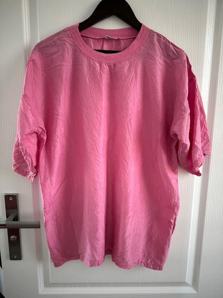 Ružové hodvábne tričko, xl