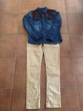 Riflová košeľa zara plus nohavice 152, zara,152