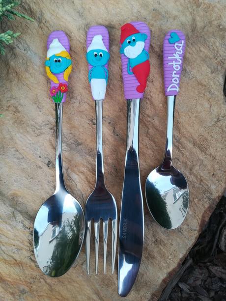 Detský príbor šmolkovia,