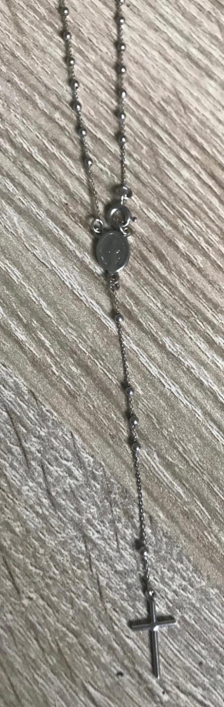 18 karátový ruženec biele zlato, 