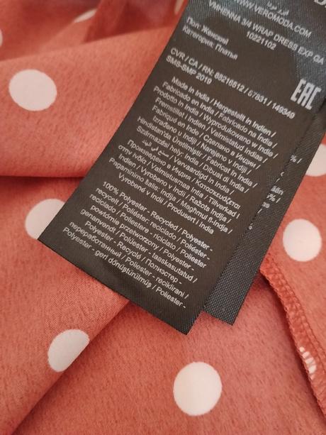 Vero moda bodkované zavinovacie šaty, 34 / xs