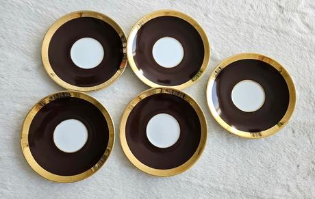 Retro porcelánové podšálky / tanieriky, čssr, 