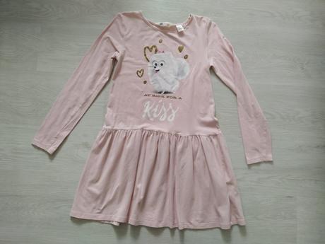 Ružové šaty 8-10 rokov, h&m,134