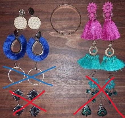 Predám rôzne náušnice 8 párov+náramok,