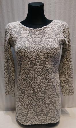 Dámsky sivo biely elastický top, italy, s