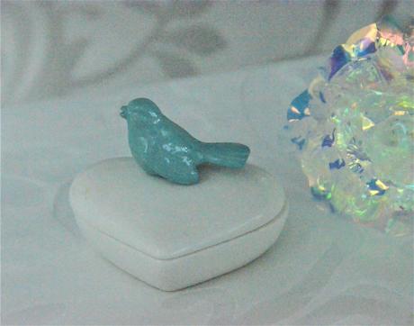 Keramická šperkovnica-vtáčik, 