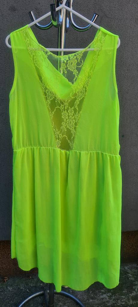 Neónovo žlté šaty na leto, 164