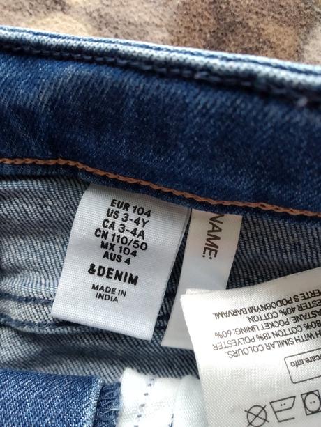 Riflové kraťasy, h&m,104