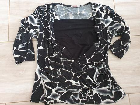 Tricko cierno biele, 44