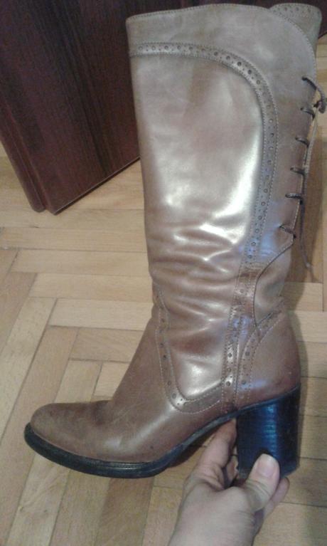 Kožené značkové čizmy, 37
