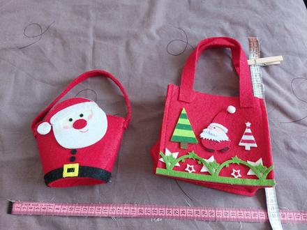 Flísové košíčky mikuláš vianočné 2ks, 