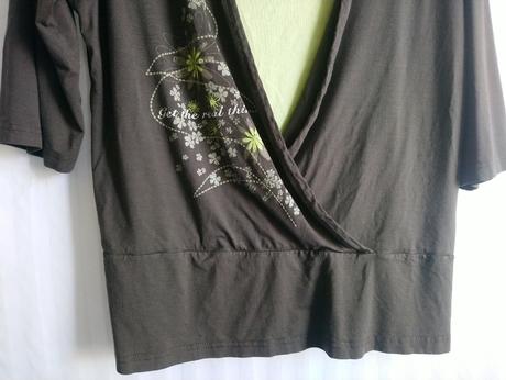 Dámsky hnedo zelený elastický top, bonita, xl