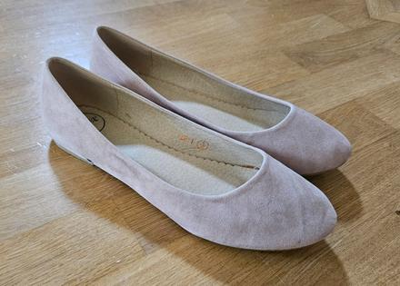 Béžové semišové balerínky 38, 38
